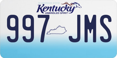 KY license plate 997JMS