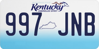 KY license plate 997JNB
