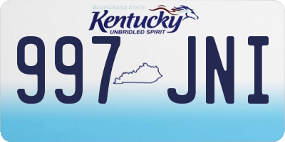 KY license plate 997JNI