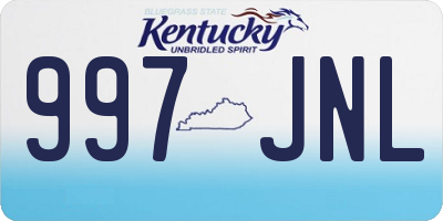 KY license plate 997JNL