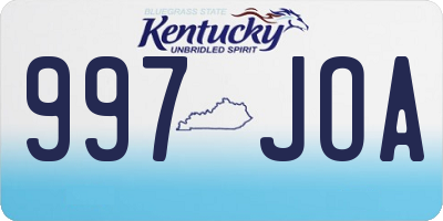 KY license plate 997JOA