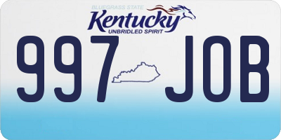 KY license plate 997JOB