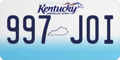 KY license plate 997JOI