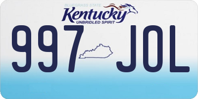 KY license plate 997JOL