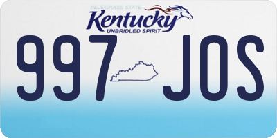 KY license plate 997JOS