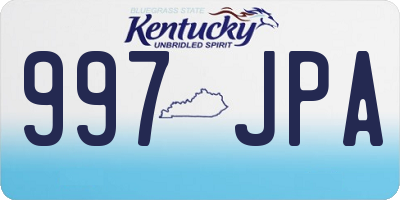 KY license plate 997JPA