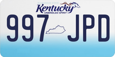 KY license plate 997JPD