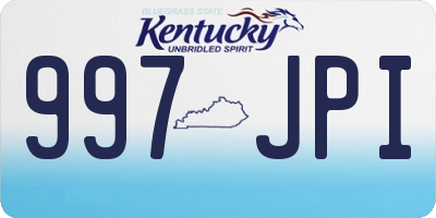 KY license plate 997JPI