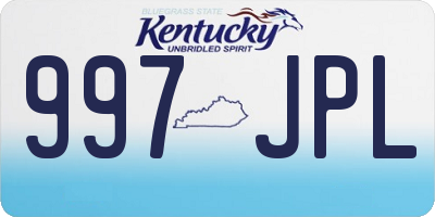KY license plate 997JPL