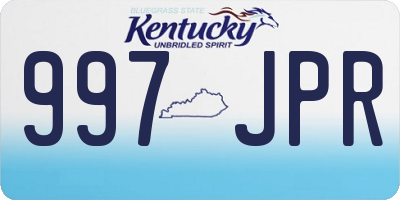 KY license plate 997JPR