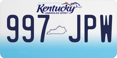 KY license plate 997JPW