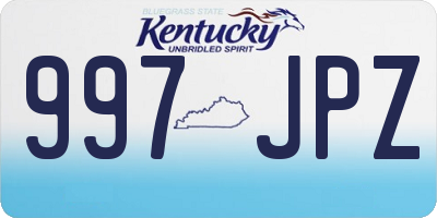 KY license plate 997JPZ