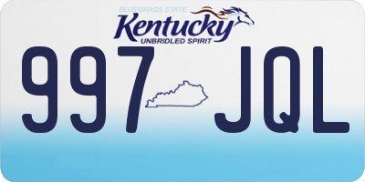 KY license plate 997JQL