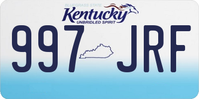 KY license plate 997JRF