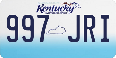 KY license plate 997JRI