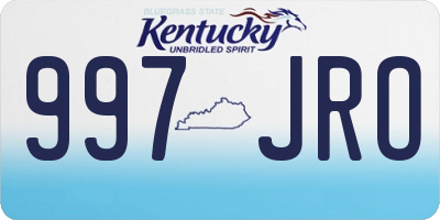 KY license plate 997JRO