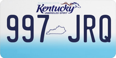 KY license plate 997JRQ