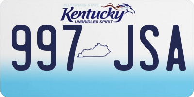 KY license plate 997JSA