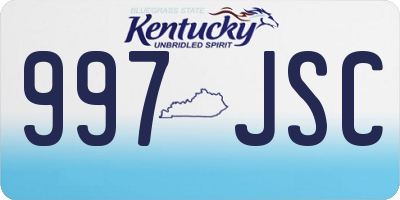 KY license plate 997JSC
