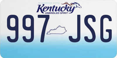 KY license plate 997JSG