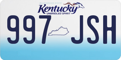 KY license plate 997JSH
