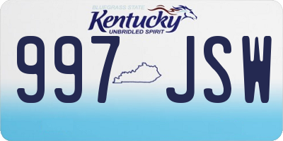 KY license plate 997JSW