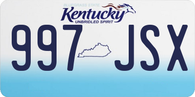KY license plate 997JSX