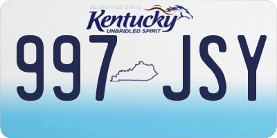 KY license plate 997JSY