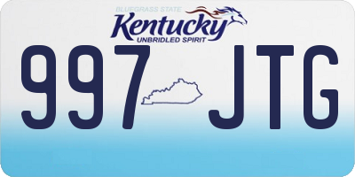 KY license plate 997JTG