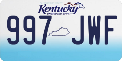 KY license plate 997JWF