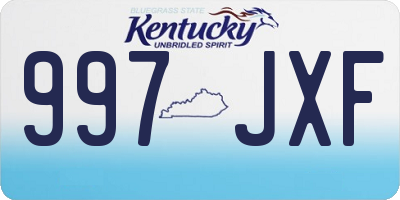 KY license plate 997JXF