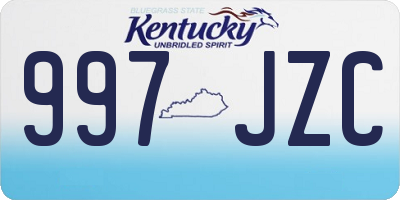 KY license plate 997JZC