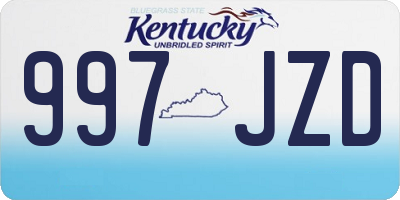 KY license plate 997JZD
