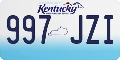 KY license plate 997JZI
