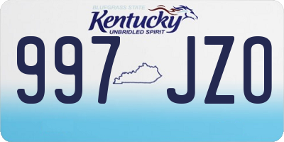KY license plate 997JZO