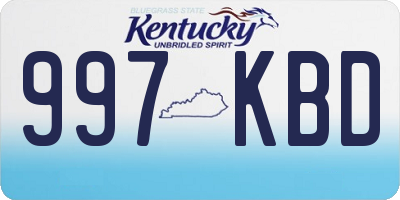 KY license plate 997KBD