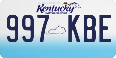 KY license plate 997KBE
