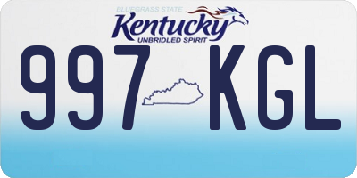 KY license plate 997KGL