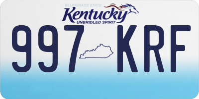 KY license plate 997KRF
