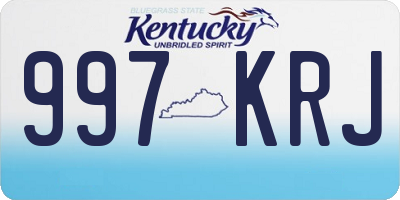 KY license plate 997KRJ