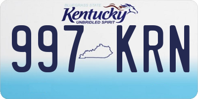 KY license plate 997KRN
