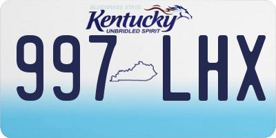 KY license plate 997LHX
