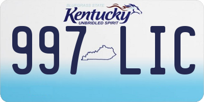 KY license plate 997LIC