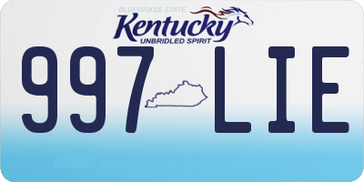 KY license plate 997LIE