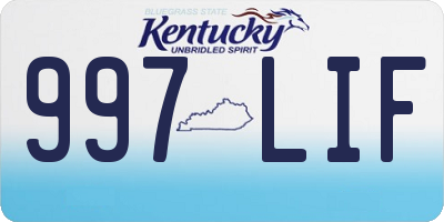 KY license plate 997LIF