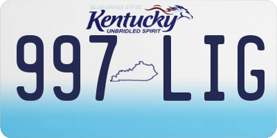 KY license plate 997LIG
