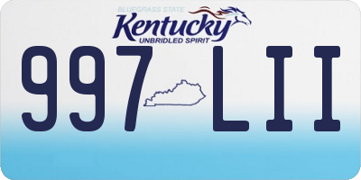 KY license plate 997LII