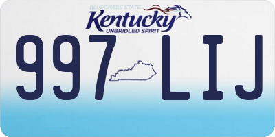 KY license plate 997LIJ