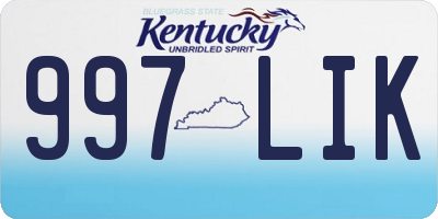 KY license plate 997LIK