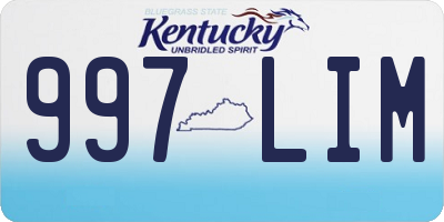 KY license plate 997LIM